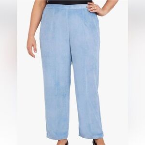 NEW Alfred Dunner Corduroy Pants Comfort Elastic Waist 12P Short Wedgewood Blue